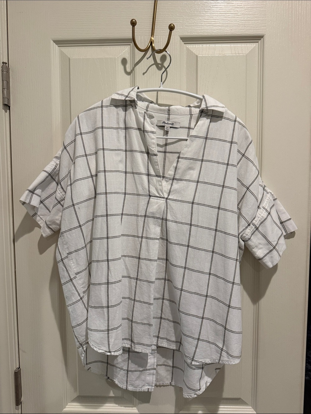 Madewell Courier Button-Back Shirt in Double Windowpane